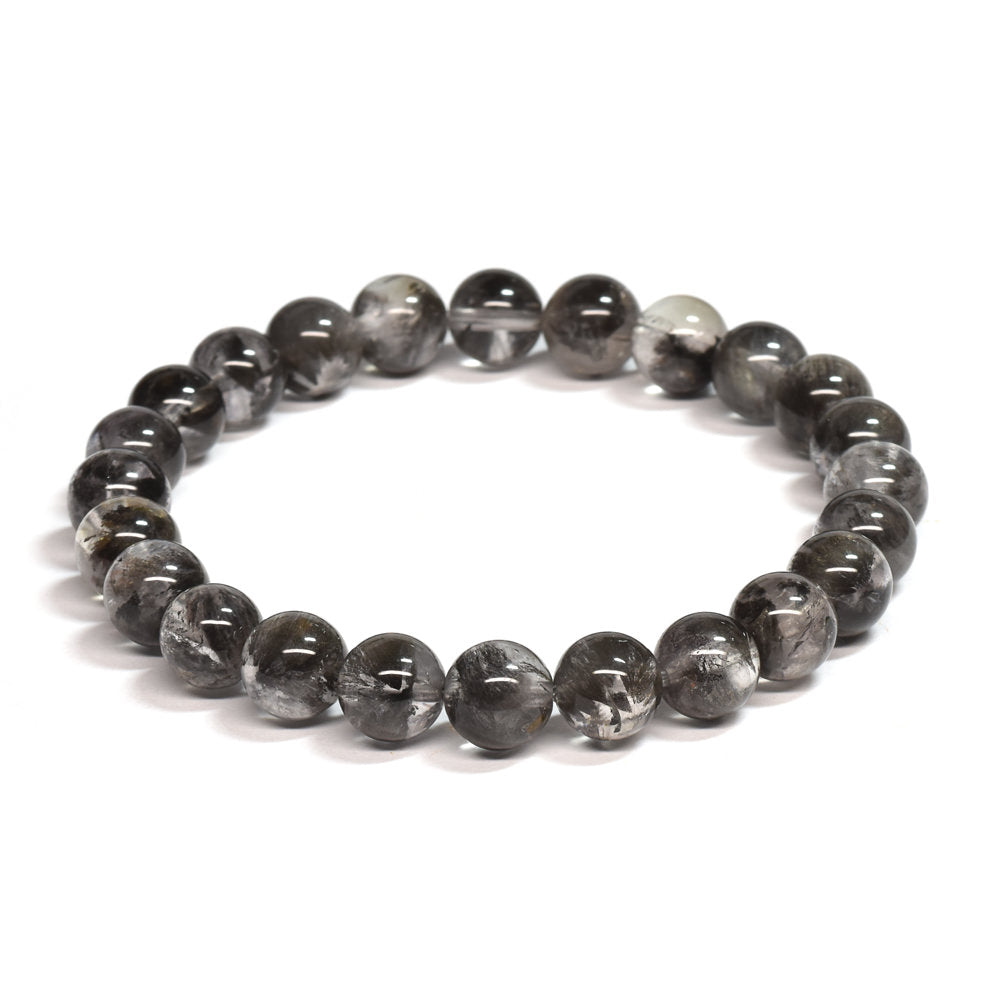 ブラックツリーインクリュージョンクォーツ ブレスレット 7.5mm #RE040 - premium stone gallery