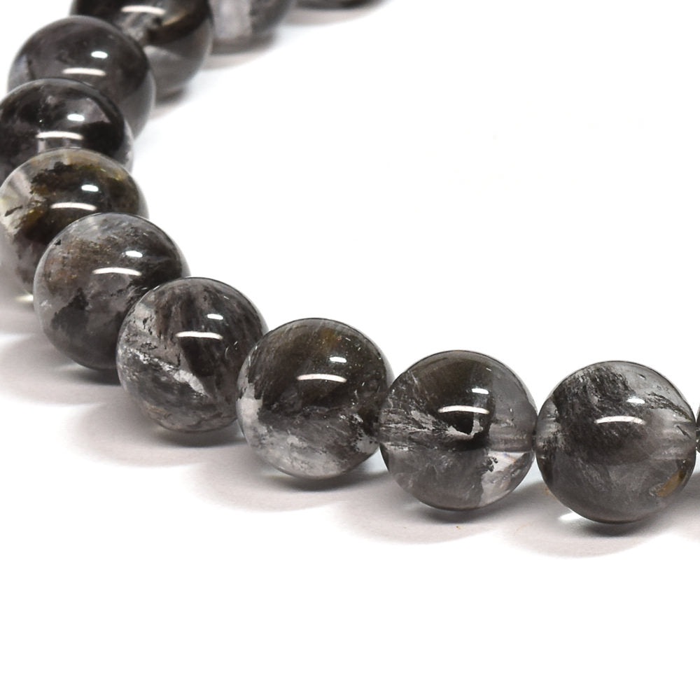 ブラックツリーインクリュージョンクォーツ ブレスレット 7.5mm #RE040 - premium stone gallery