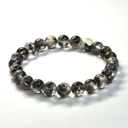 ブラックツリーインクリュージョンクォーツ ブレスレット 7.5mm #RE040 - premium stone gallery