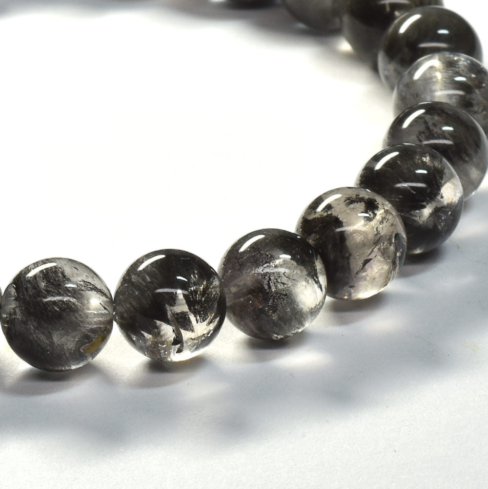 ブラックツリーインクリュージョンクォーツ ブレスレット 7.5mm #RE040 - premium stone gallery