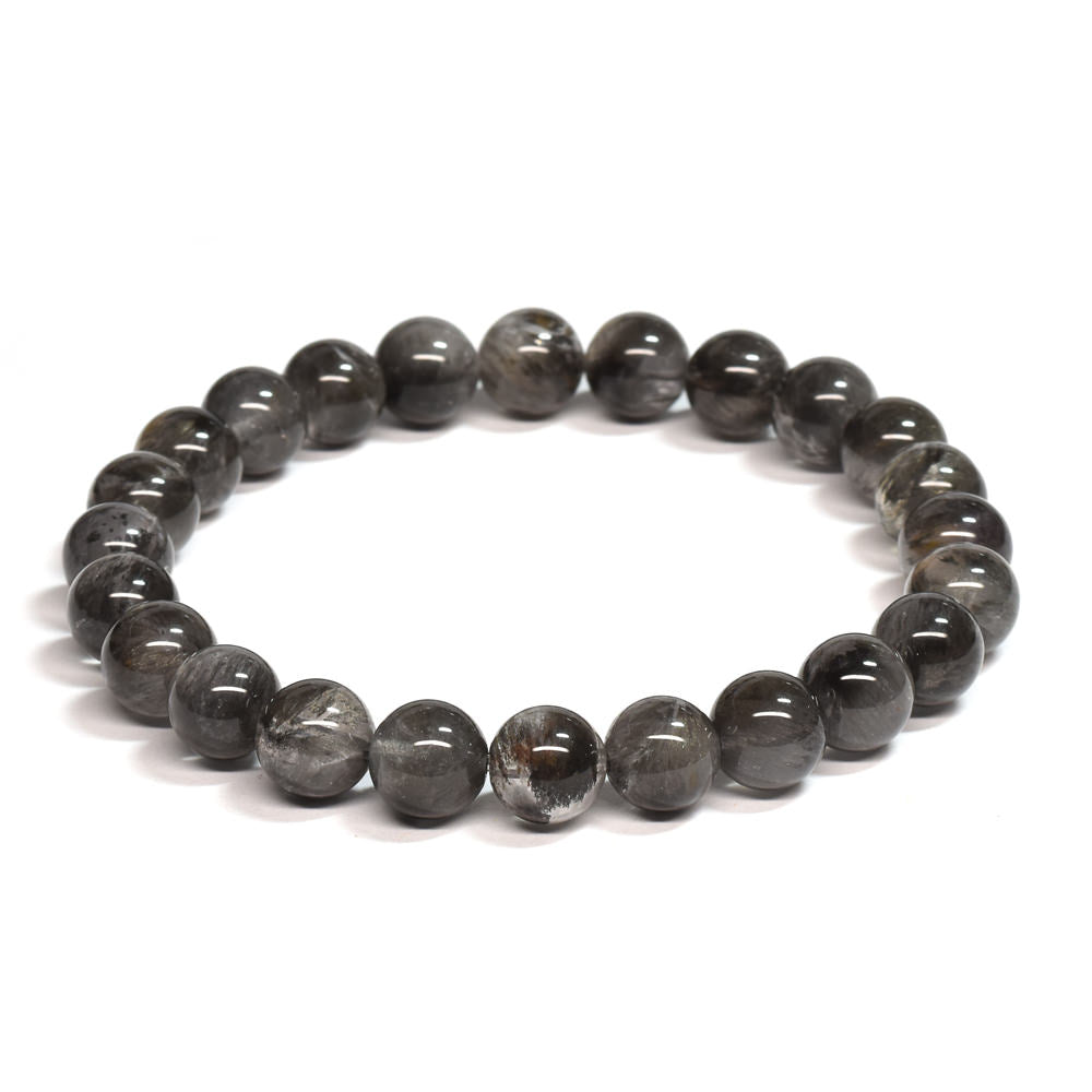 ブラックツリーインクリュージョンクォーツ ブレスレット 7.5mm #RE041 - premium stone gallery