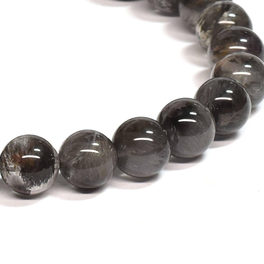 ブラックツリーインクリュージョンクォーツ ブレスレット 7.5mm #RE041 - premium stone gallery