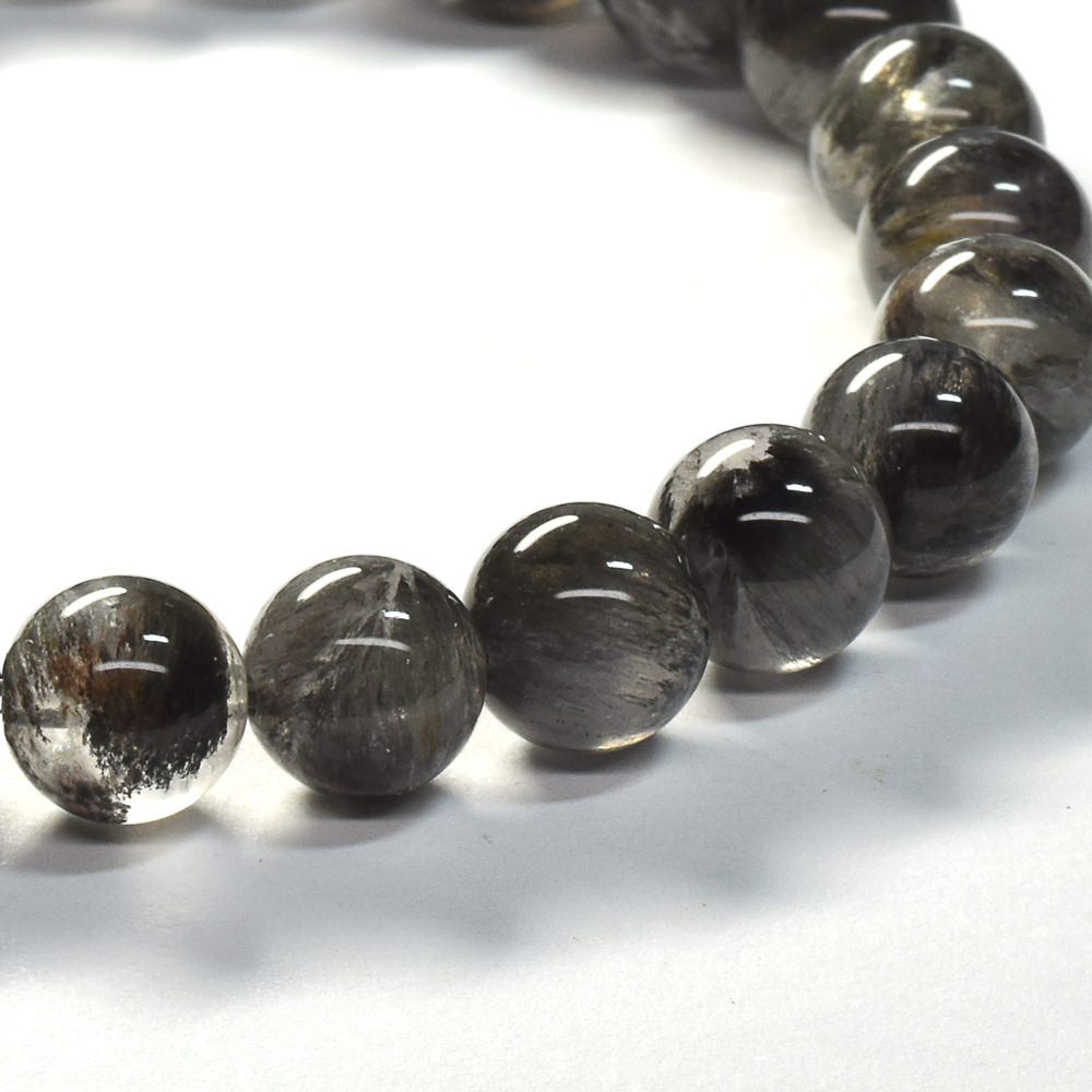 ブラックツリーインクリュージョンクォーツ ブレスレット 7.5mm #RE041 - premium stone gallery