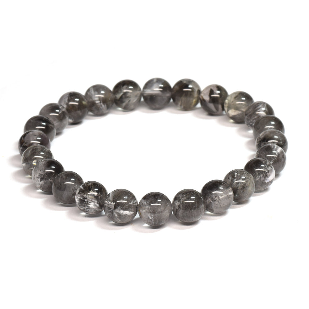 ブラックツリーインクリュージョンクォーツ ブレスレット 7.5mm #RE042 - premium stone gallery