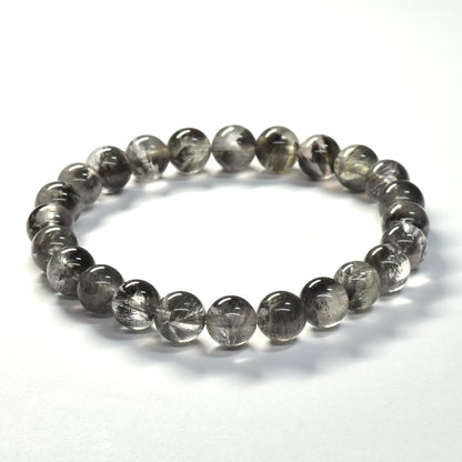 ブラックツリーインクリュージョンクォーツ ブレスレット 7.5mm #RE042 - premium stone gallery
