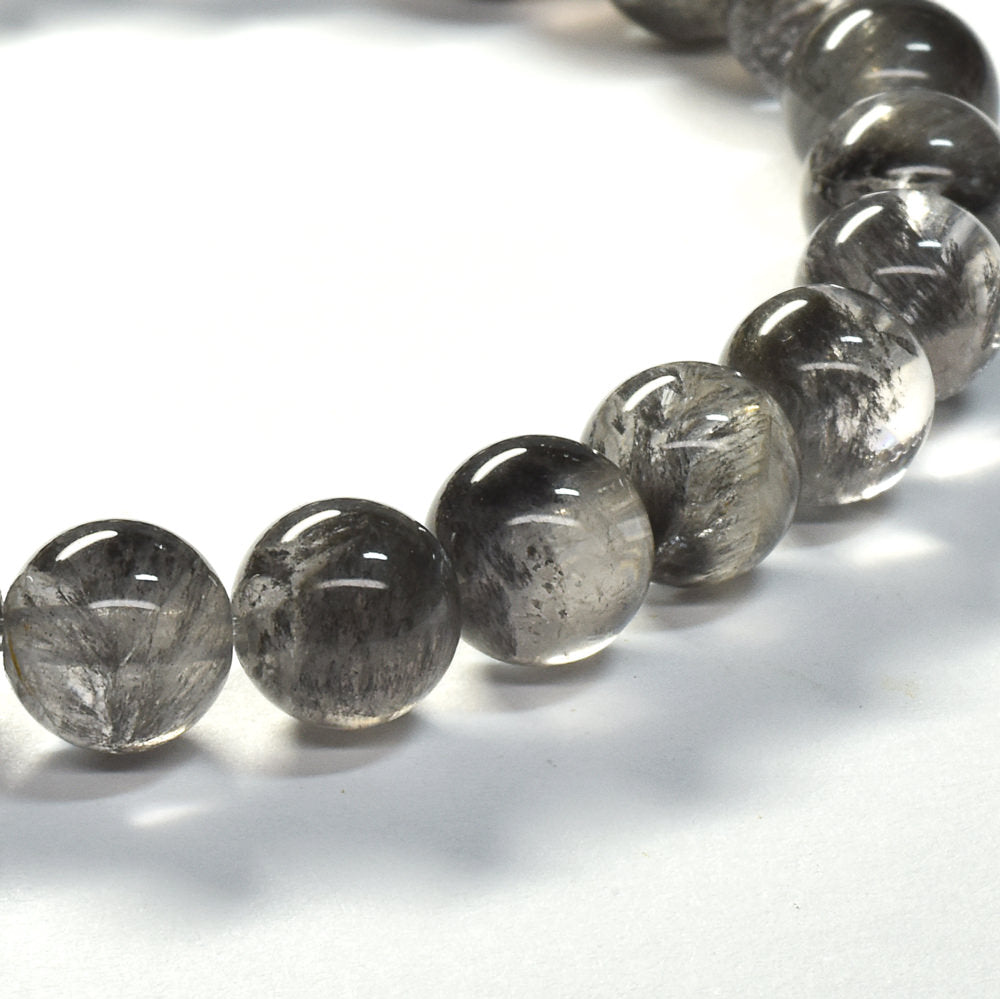 ブラックツリーインクリュージョンクォーツ ブレスレット 7.5mm #RE042 - premium stone gallery