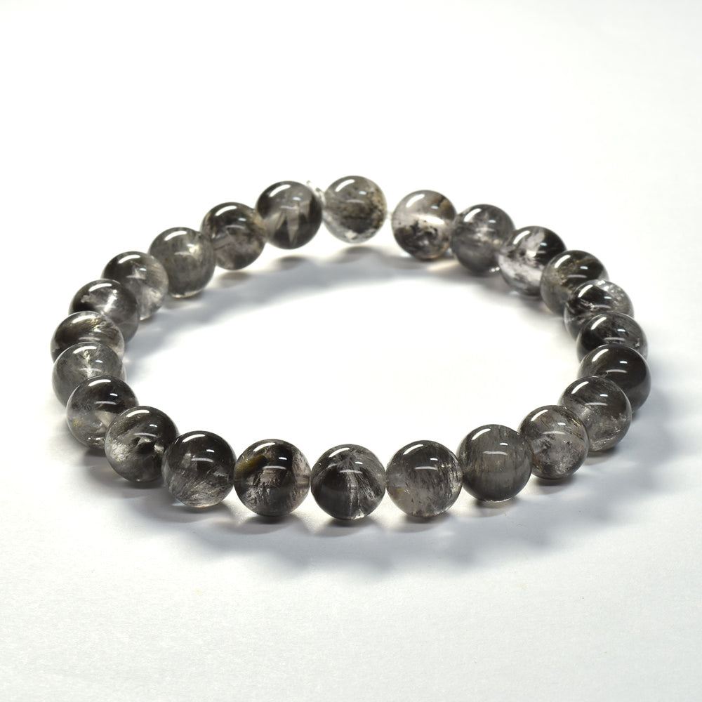 ブラックツリーインクリュージョンクォーツ ブレスレット 7.5mm #RE043 - premium stone gallery