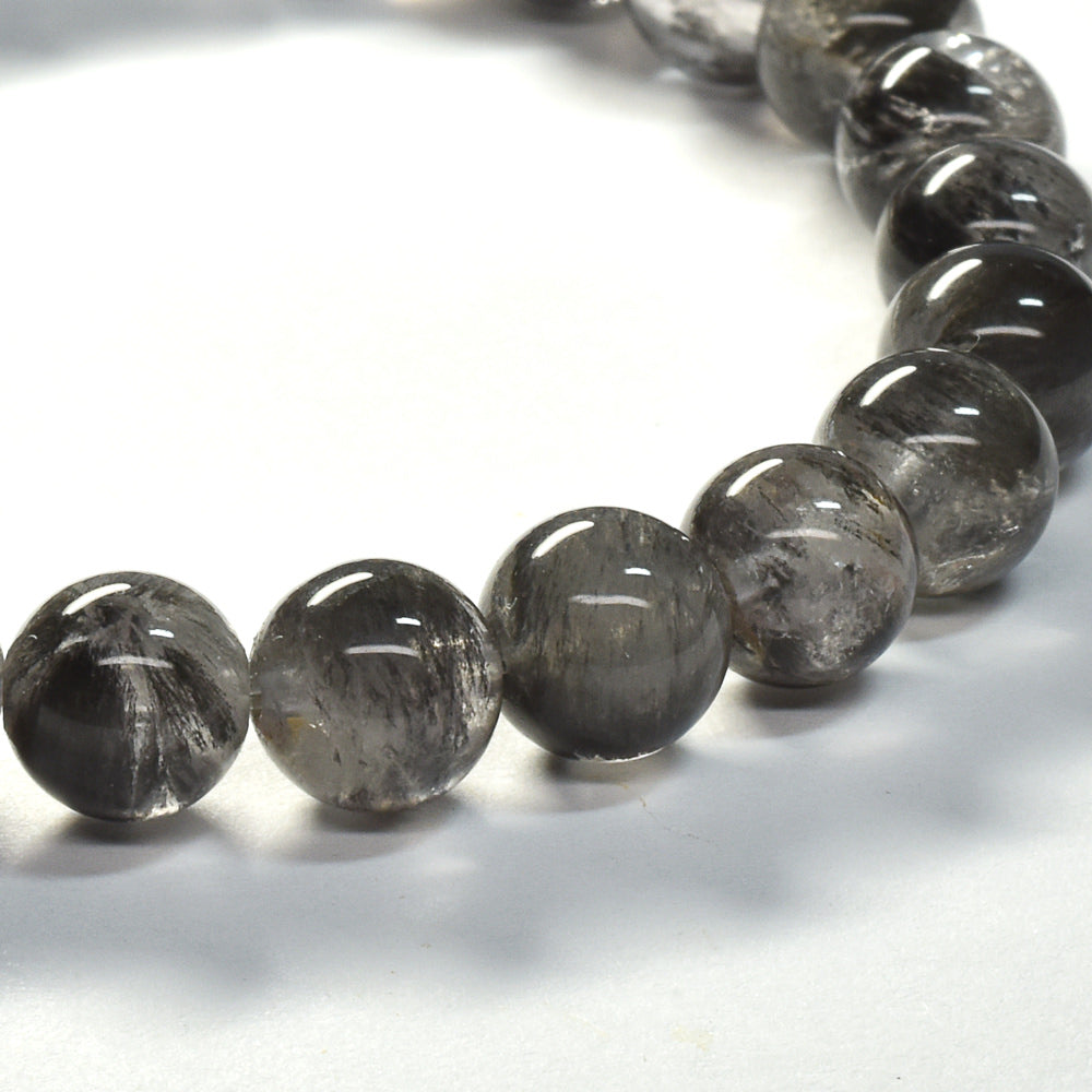 ブラックツリーインクリュージョンクォーツ ブレスレット 7.5mm #RE043 - premium stone gallery