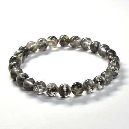 ブラックツリーインクリュージョンクォーツ ブレスレット 7mm #RE045 - premium stone gallery