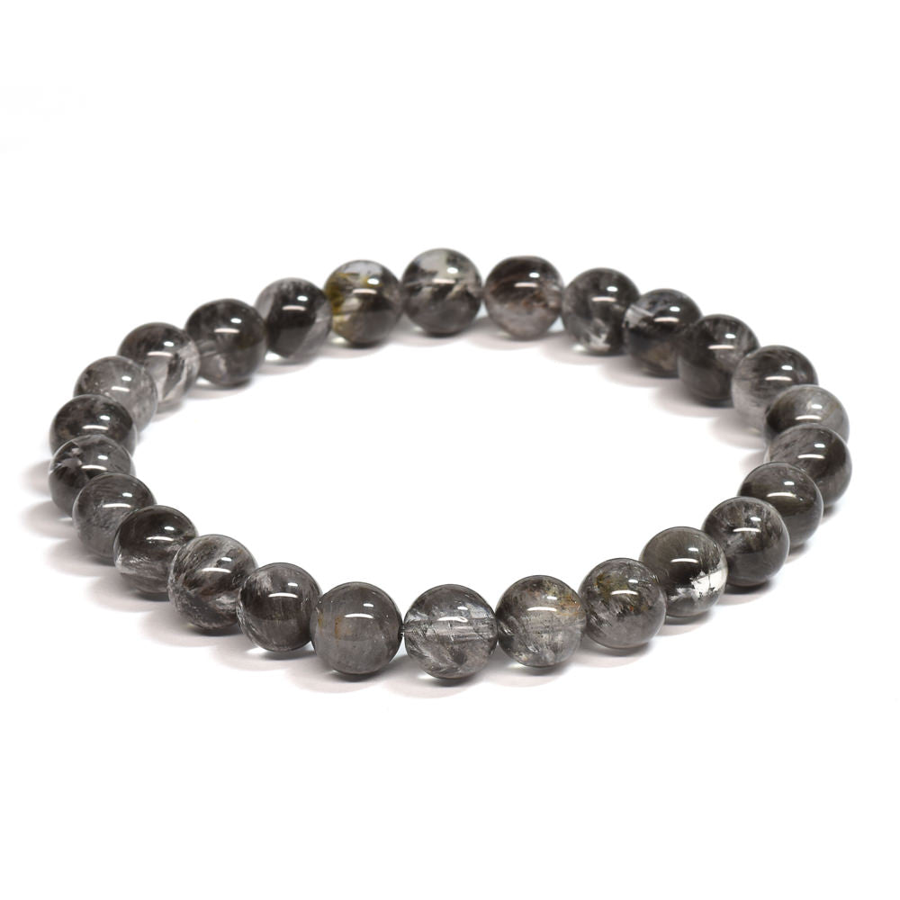ブラックツリーインクリュージョンクォーツ ブレスレット 7mm #RE046 - premium stone gallery
