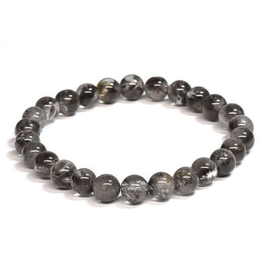 ブラックツリーインクリュージョンクォーツ ブレスレット 7mm #RE046 - premium stone gallery