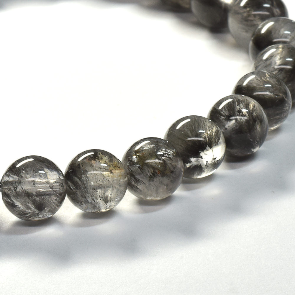 ブラックツリーインクリュージョンクォーツ ブレスレット 7mm #RE046 - premium stone gallery