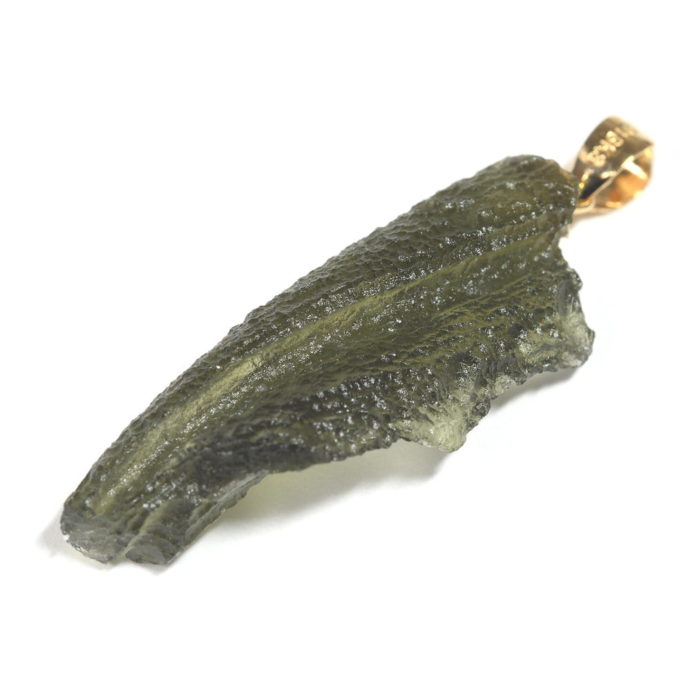 鑑別付]モルダバイト 原石 ペンダントトップ 25.2x9.2x6mm #RE302