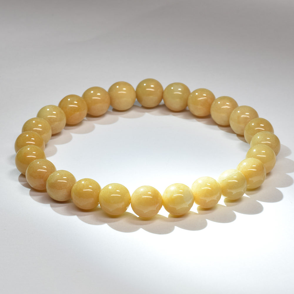 [鑑別付]ミャンマー翡翠（イエロー） ブレスレット 7.5-8mm #RG060