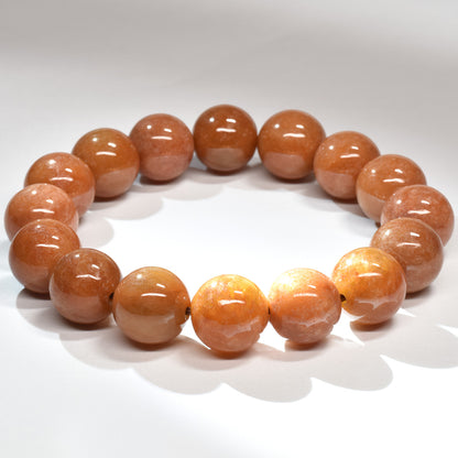 [鑑別付]ミャンマー翡翠（オレンジ） ブレスレット 13-13.5mm #RG061