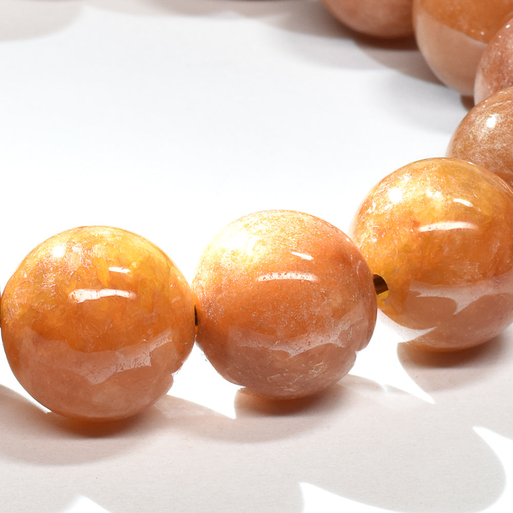 [鑑別付]ミャンマー翡翠（オレンジ） ブレスレット 13-13.5mm #RG061