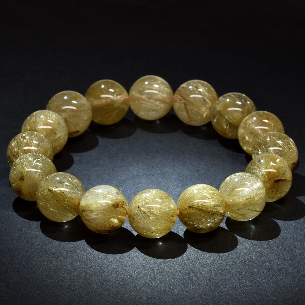 ゴールドルチルクォーツブレスレット13mm ゴールドルチルクォーツ ブレスレット 13mm #QD601 - プレミアム