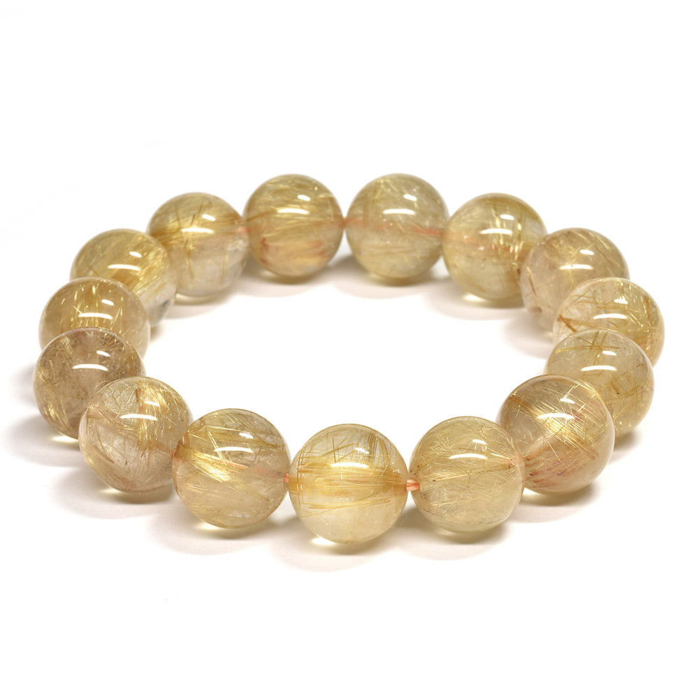 ゴールドルチルクォーツ ブレスレット 13.5mm #RG334