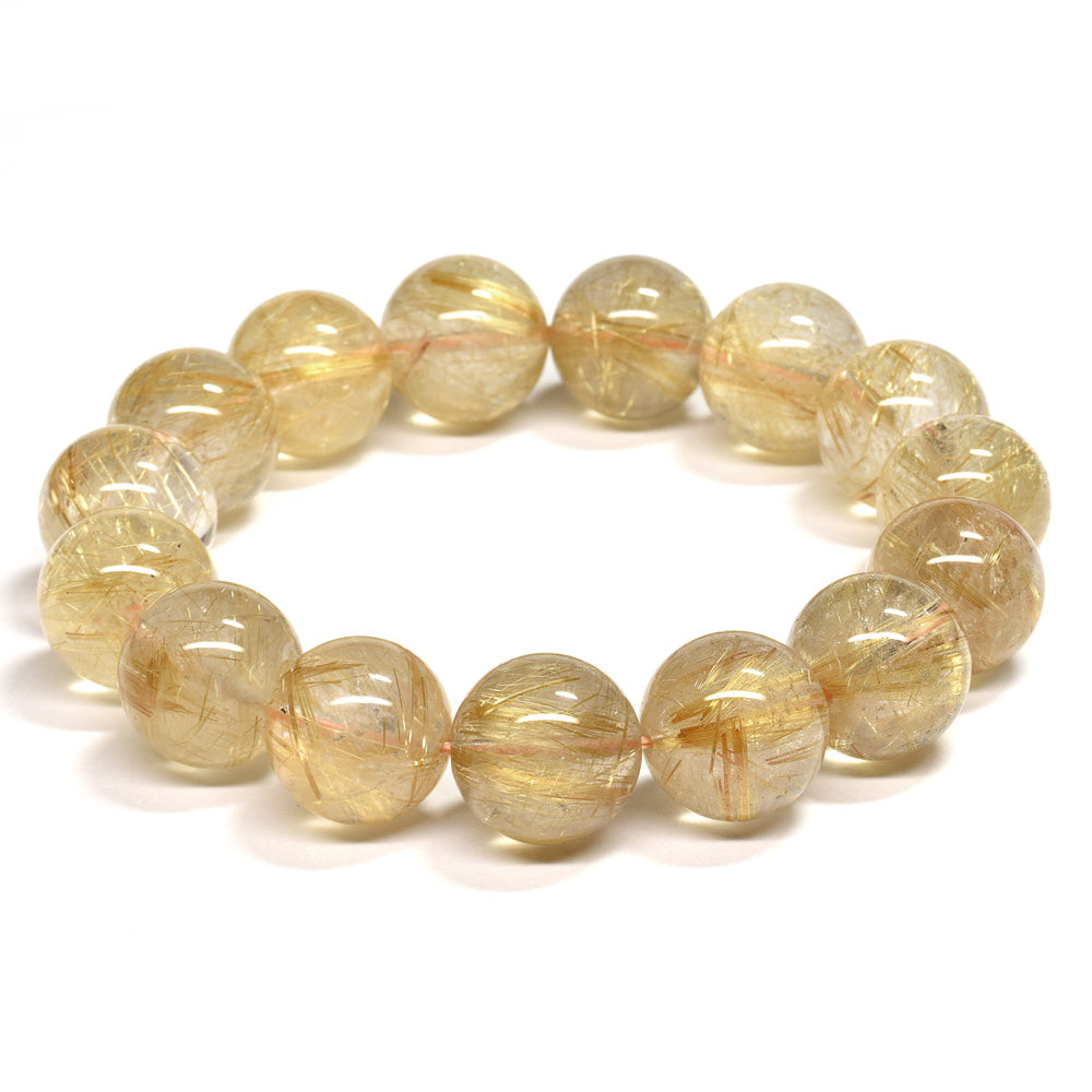 ゴールドルチルクォーツ ブレスレット 14mm #RG336