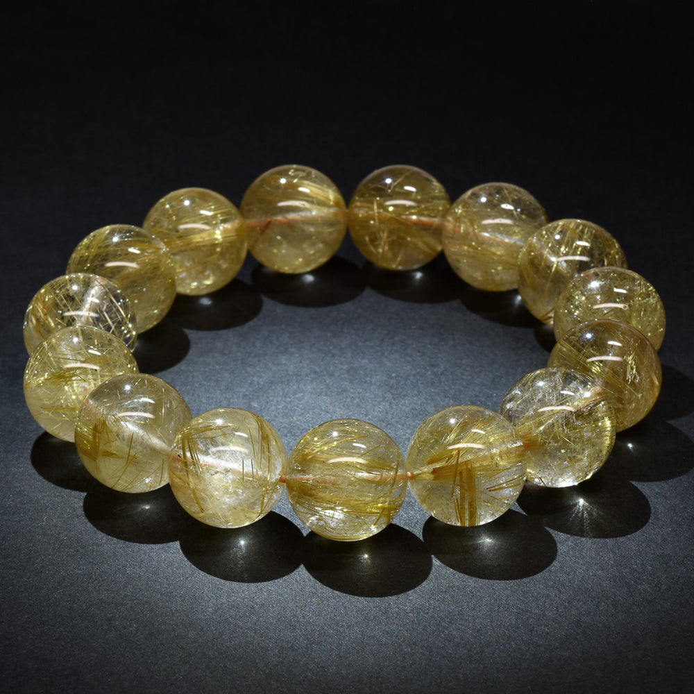 ゴールドルチルクォーツ ブレスレット 14mm #RG336