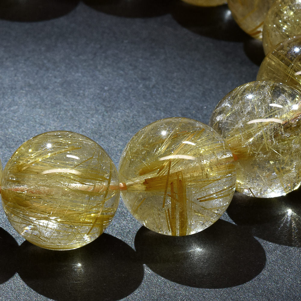 ゴールドルチルクォーツ ブレスレット 14mm #RG336 – premium stone