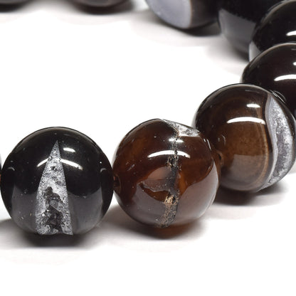 笑口アゲート（ブラックアゲート）ブレスレット 14-14.5mm #RH037