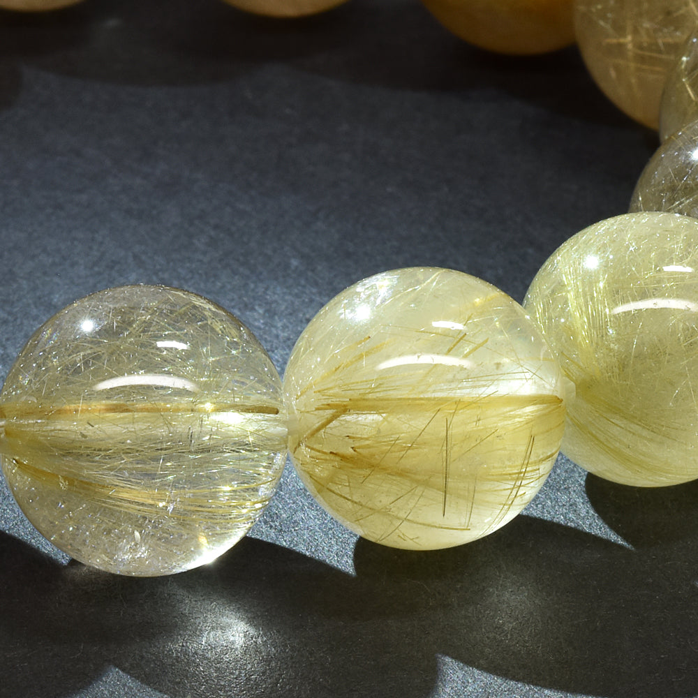 ゴールドルチルクォーツ ブレスレット 15mm #RH069