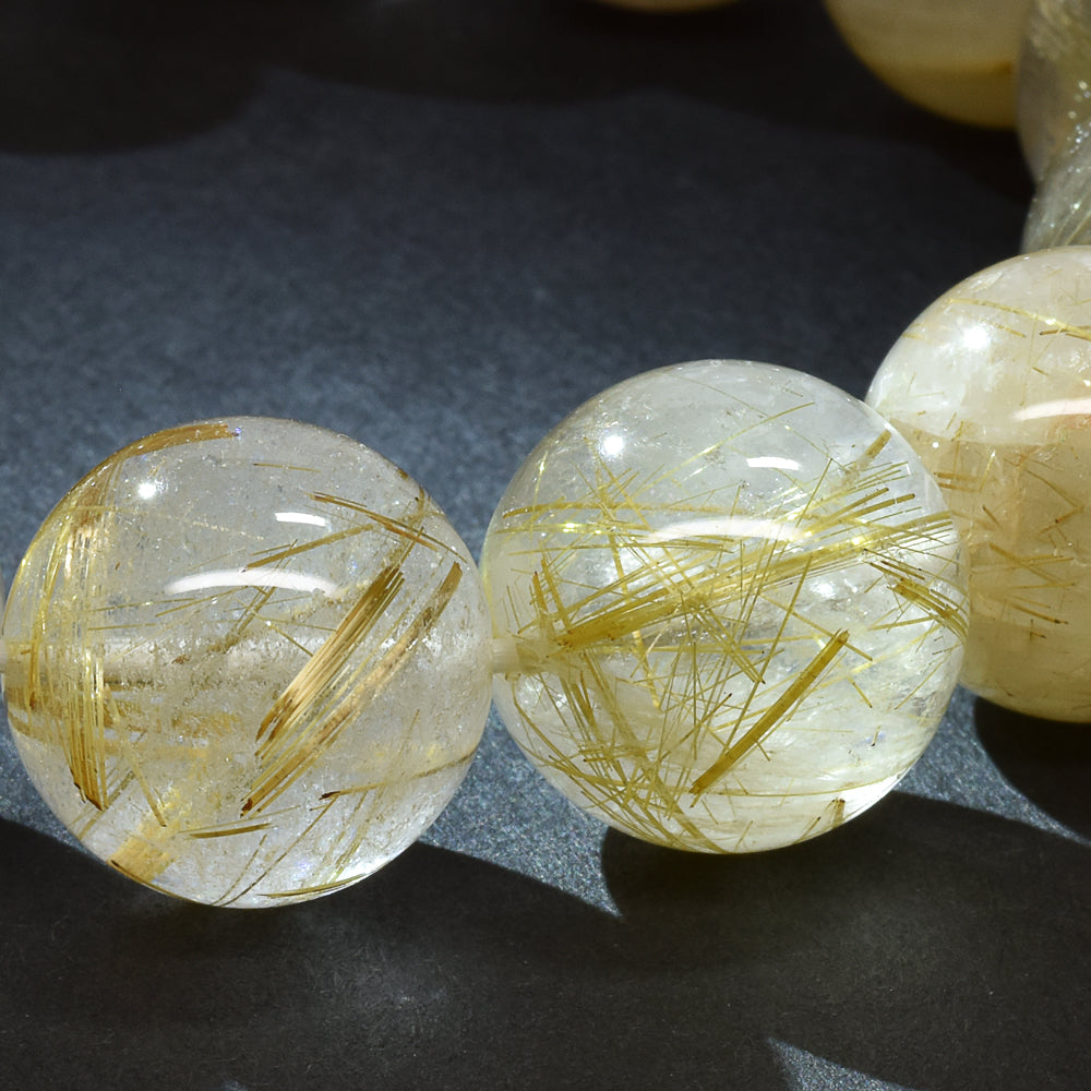 ゴールドルチルクォーツ ブレスレット 16-16.5mm #RH070