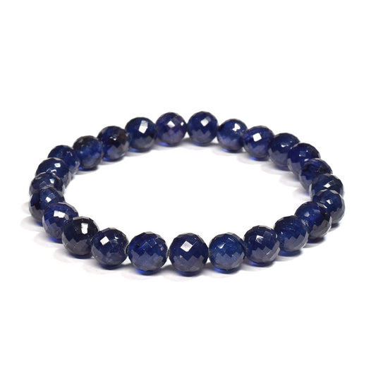 サファイア カットカットビーズ ブレスレット 8mm #RH077