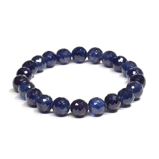 サファイア カットカットビーズ ブレスレット 8.5-9mm #RH078