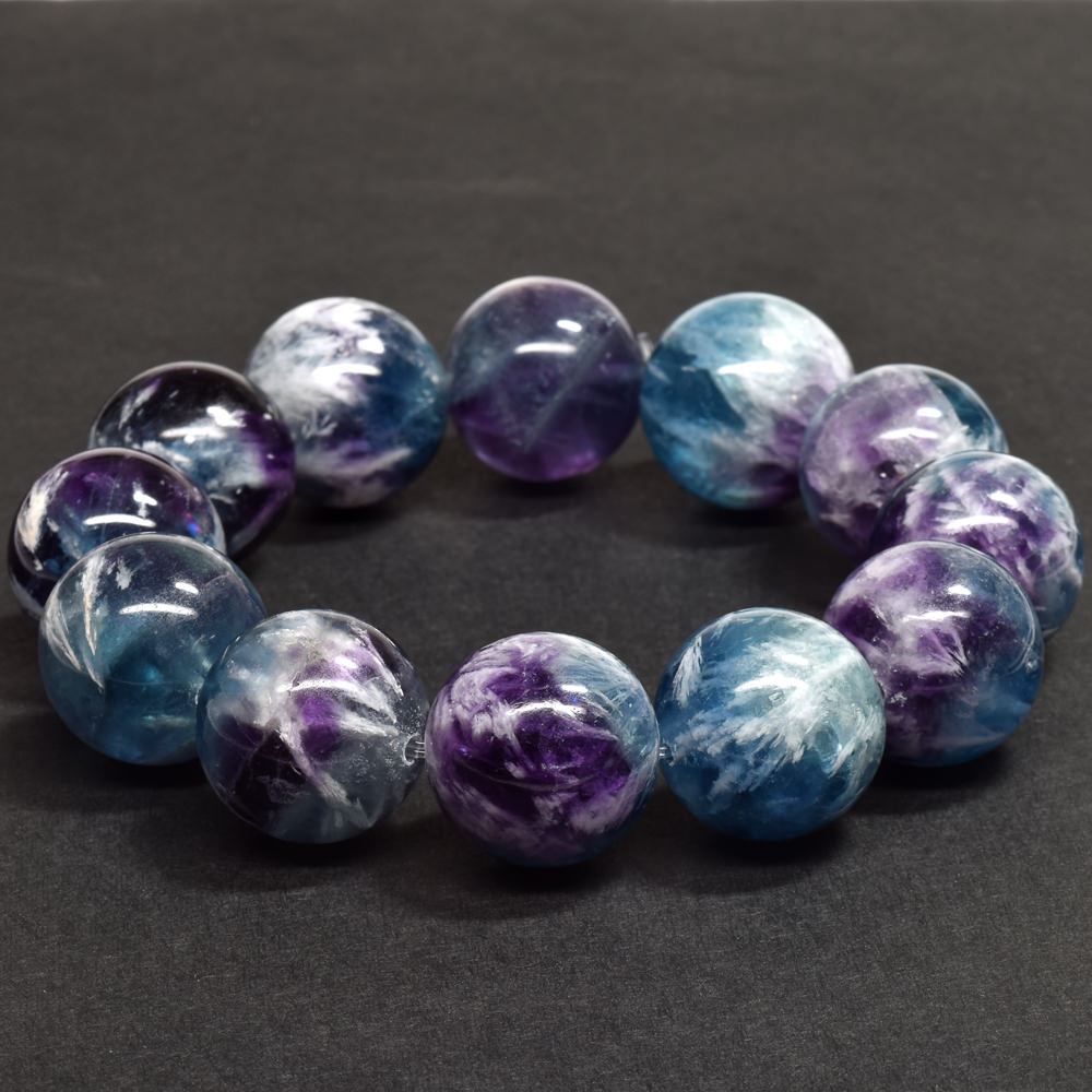 [オーナー秘蔵] エンジェルフェザーフローライト ブレスレット 19mm #RH085