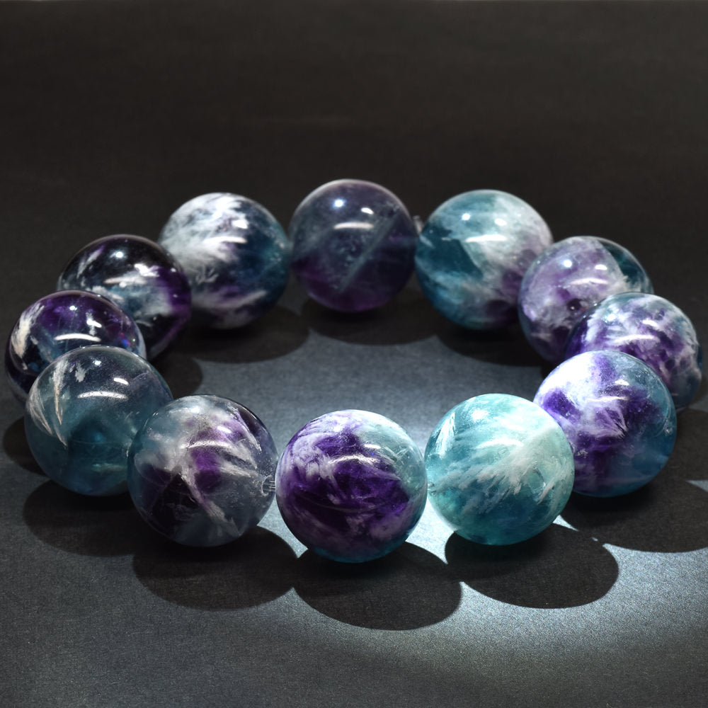 [オーナー秘蔵] エンジェルフェザーフローライト ブレスレット 19mm #RH085