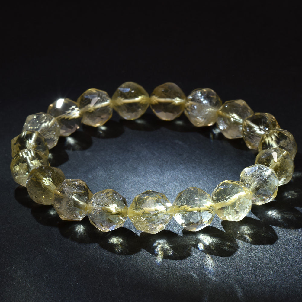 シトリン スターカットビーズ ブレスレット 9.5mm #RJ013