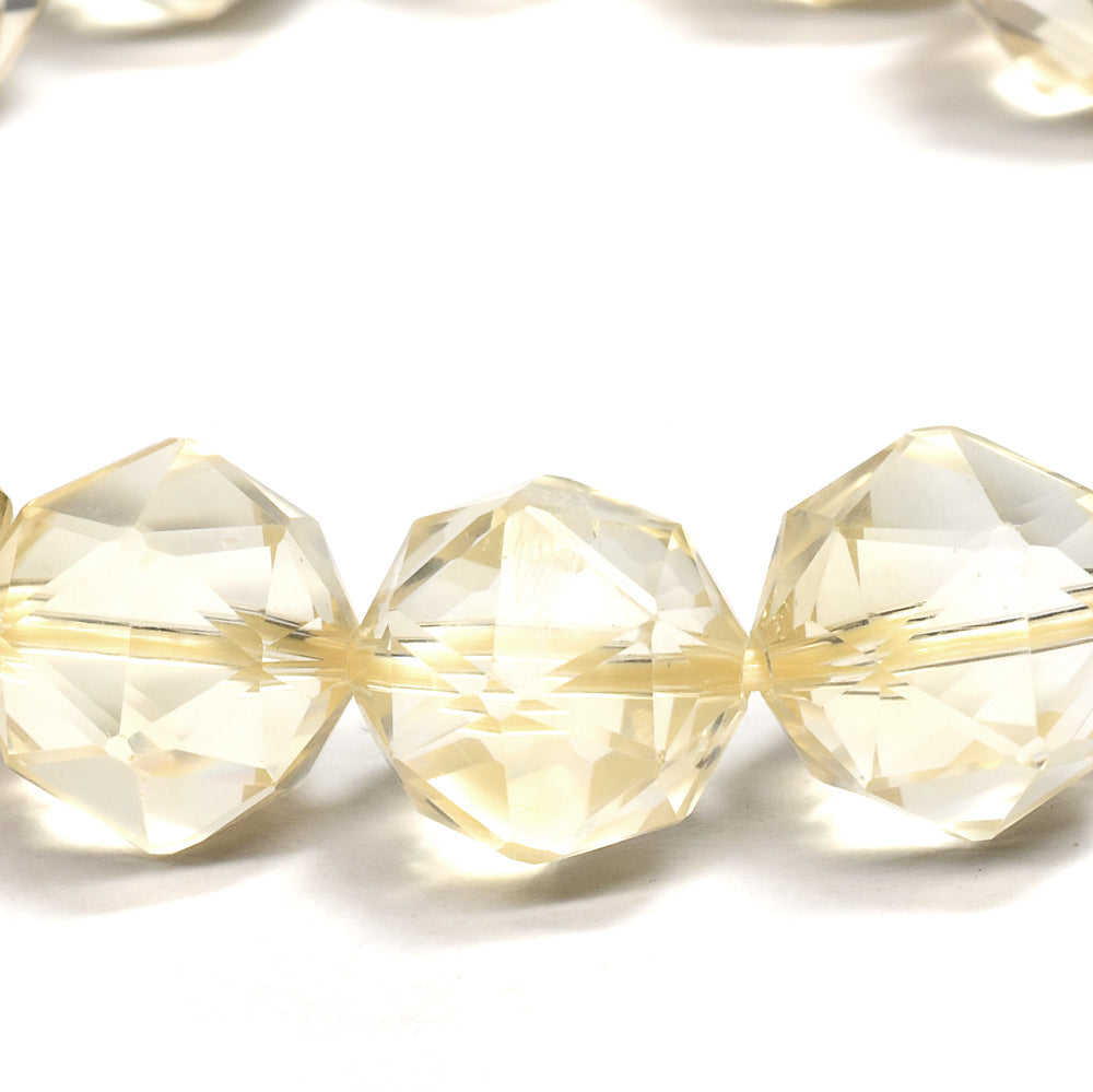シトリン スターカットカットビーズ ブレスレット 12mm #RJ014