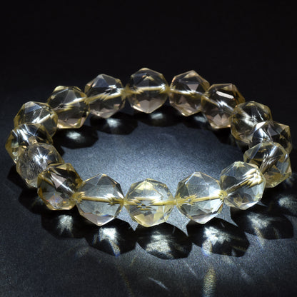 シトリン スターカットカットビーズ ブレスレット 12mm #RJ014