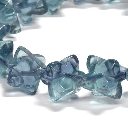 ブルーグリーンフローライト スターダイスカットビーズ ブレスレット 11.5x11.5mm #RJ046
