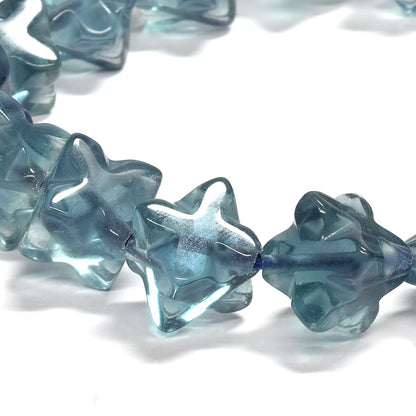 ブルーグリーンフローライト スターダイスカットビーズ ブレスレット 12x12mm #RJ047