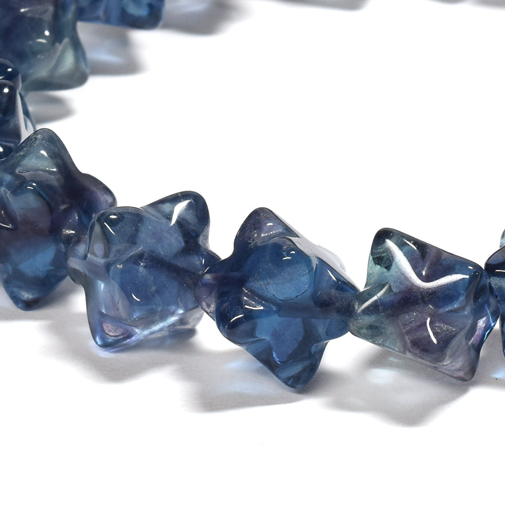 ブルーフローライト スターダイスカットビーズ ブレスレット 10.5x10.5mm #RJ048