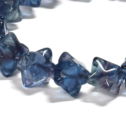 ブルーフローライト スターダイスカットビーズ ブレスレット 10.5x10.5mm #RJ048