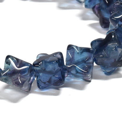 ブルーフローライト スターダイスカットビーズ ブレスレット 10.5x10.5mm #RJ048