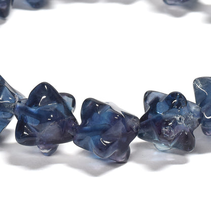 ブルーフローライト スターダイスカットビーズ ブレスレット 10.5x10.5mm #RJ049