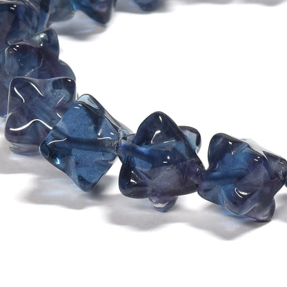 ブルーフローライト スターダイスカットビーズ ブレスレット 10.5x10.5mm #RJ049