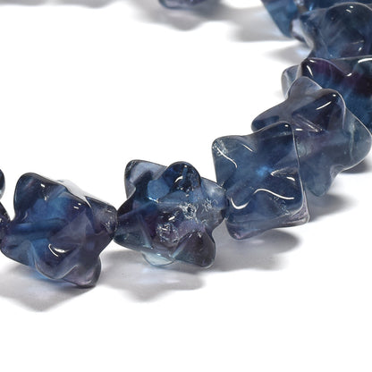 ブルーフローライト スターダイスカットビーズ ブレスレット 10.5x10.5mm #RJ049