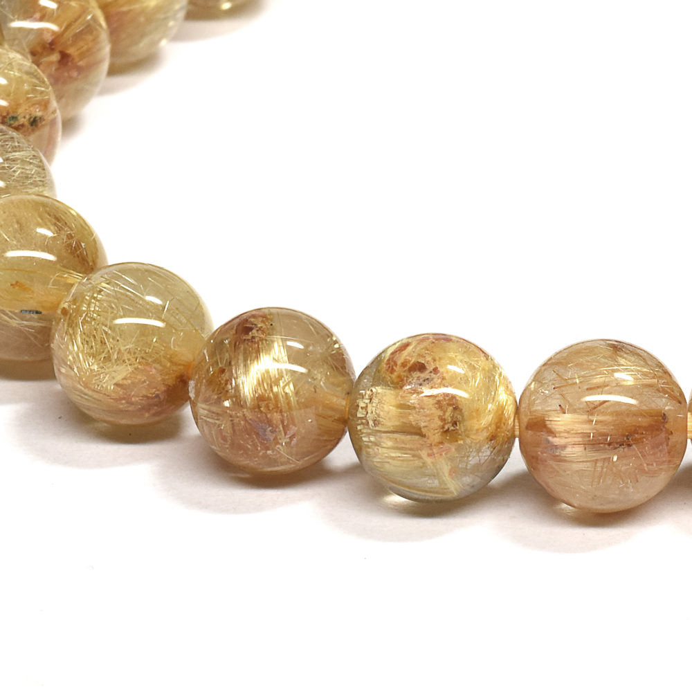 ゴールドルチルクォーツ ブレスレット 7.5mm #RJ054
