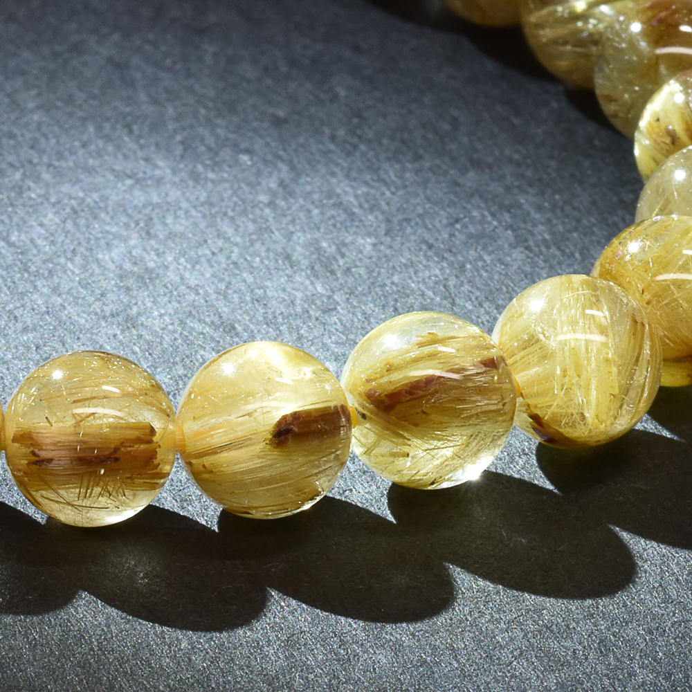 ゴールドルチルクォーツ ブレスレット 7.5mm #RJ054