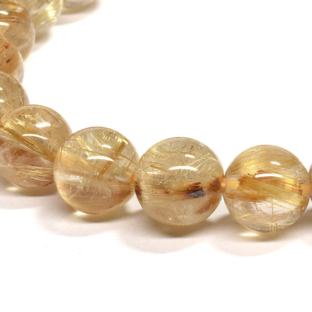 ゴールドルチルクォーツ ブレスレット 8.5mm #RJ056