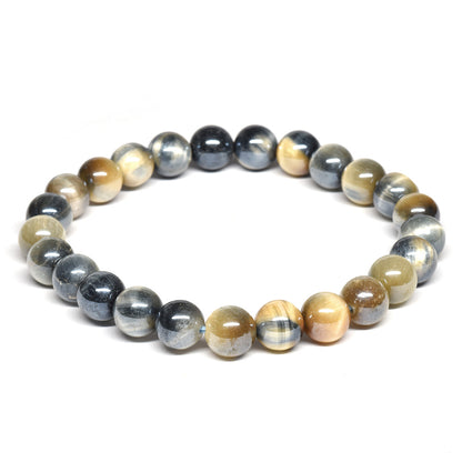 シルバーシャイン・ゼブラタイガーアイ ブレスレット 8mm #RJ068