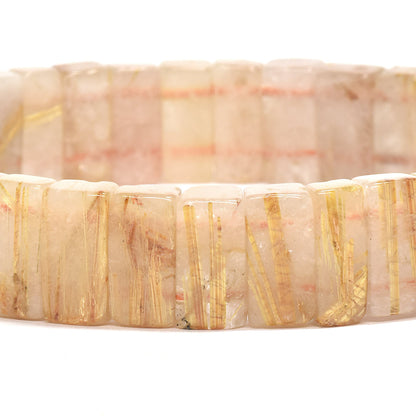 [鑑別付]ゴールドルチルクォーツ バングル 11mm幅 #RJ153