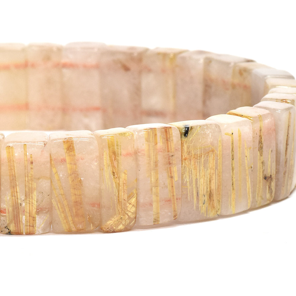 [鑑別付]ゴールドルチルクォーツ バングル 11mm幅 #RJ153