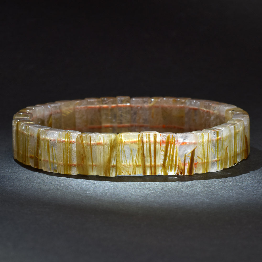 [鑑別付]ゴールドルチルクォーツ バングル 11.5mm #RJ155